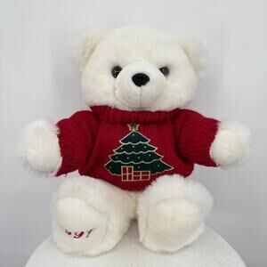 Fairview Vintage 1997 Christmas Teddy Bear Red Sweater